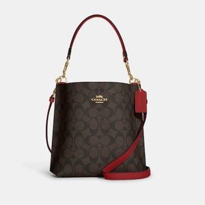 Brand new Coach Small Bucket brown/red